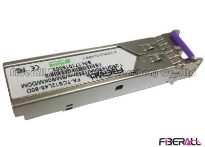 China WDM SFP Fiber Optic Transceiver Should Be Used In Pair 1.25Gbps 1490/1550nm 60KM for sale