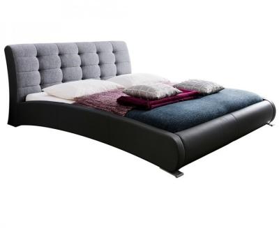 China european style modern simple curving sidepart fabric bed bedroom furniture for sale