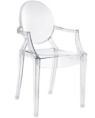 China Victoria Armrest Ghost Chair, transparent dining table and chair for sale