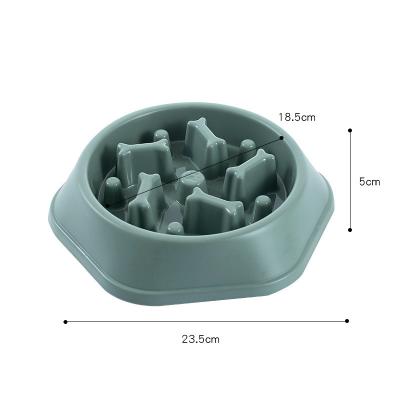 China Sustainable Dog Bowl Anti Choking Dog Feeder Bone Type Anti Knock Over Slow Food Bowl for sale