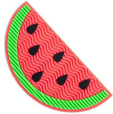 China For Home Use Watermelon Shaped Mat Brush Cleaner Mat Washing Brush Cleaner Pad Silicone Makeup Brush Cleaner Cosmetic Tools for sale