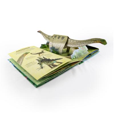 China Children Education Customized Automatic 3D Book With Dinosaur Fin 3D Picture Books Kids English Educational Reading Book for sale