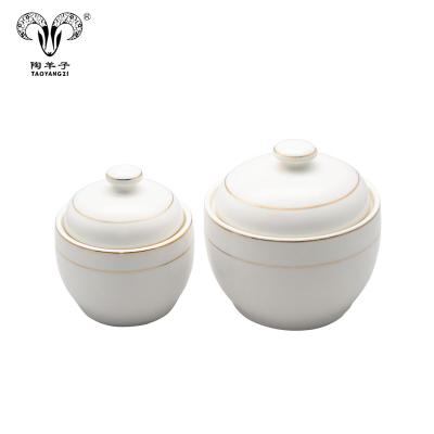 China 2019 Gold ceramic pot viable European silk ceramic white belly soup pot small large pot for sale