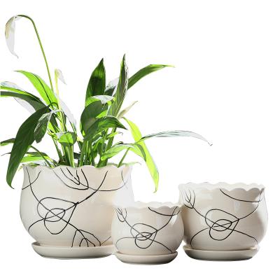 China Eco-friendly hot sale ceramic flower pot 3pcs set/wholesale cheap price for sale