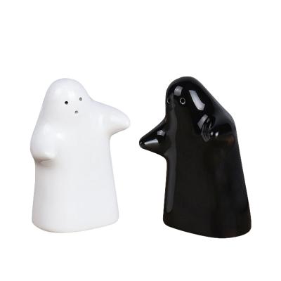 China Viable Salt and Pepper Shakers Sugar Dispenser Herb and Spice Container Shaker Seasoning Ceramic Bottle for sale