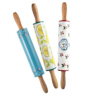 China Custom Sustainable Baking Adjustable Ceramic Baking Tools Utensils Cookie Dough Noodle Straight Pin For Kitchen for sale