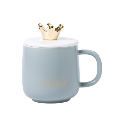 China Crown Viable Lid Mugs Queen Gift Ceramic Coffee Mugs for sale