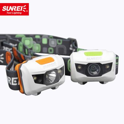 China SUNREI AAA Battery 3W 195 Lumens Portable LED Headlight Torch Rise For Running Camping for sale