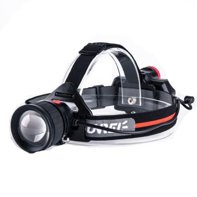 China Camping 2 Light Sources 350 Lumens Zoomable Fishing Led Head Torch Rechargeable Headlamp for sale