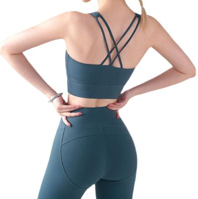 China Beautiful new sports women's sports underwear breathable high-intensity cross back shockproof bra of the vest for sale