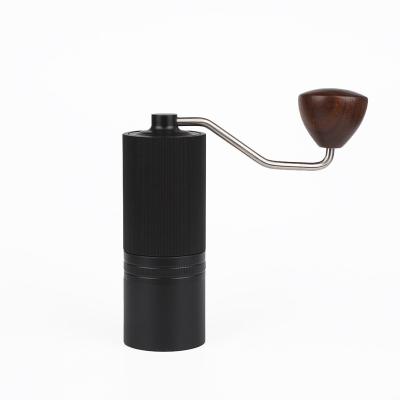 China Viable Wholesale Black Color Aluminum Coffee Grinder Manual Mini Coffee Grinder With Custom Logo/Hand Crank Coffee Grinder for sale