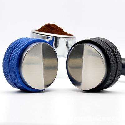 China Non-Slip Lines Viable Espresso Handle Press Coffee Bean Powder Stainless Steel Flat Macaron Low Tamper for sale