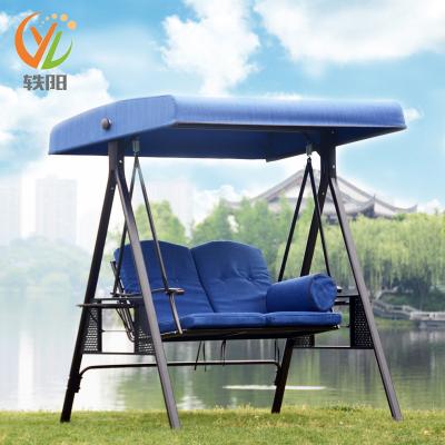 China Modern Outdoor Tent Swing Bed Garden Navy Color Double Patio Swing Chairs for sale