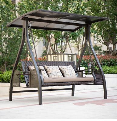 China Contemporary Outdoor Furniture Patio Canopy Swing Chair 3 Seat Outdoor Tent Patio Swings for sale