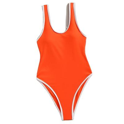 China Breathable Manufacturer custom sexy girl bikini personalized style design orange one-piece swimsuit for sale