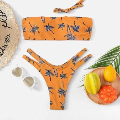 China Breathable Manufacturer custom digital printed seamless sexy girl bikini personalized style design Split type sexy thong swimsuits for sale