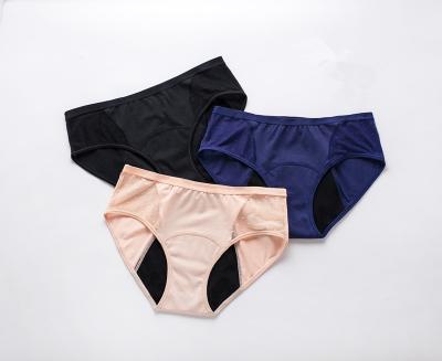 China Antibacterial 48 Hours Fast Delivery Women Panties Anti Leak Menstrual Panties Black Side Detachable Period Panties 4 Layers for sale