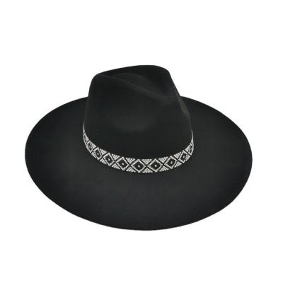 China Fashion Customized Comfortable Solid Color Mens Cowboy Womens Wide Brim Felt Hat for sale