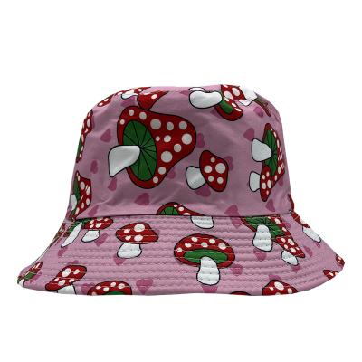 China Fashion Print Mushroom shape Shading Bucket Caps Bulk Cap Bucket Hats for sale