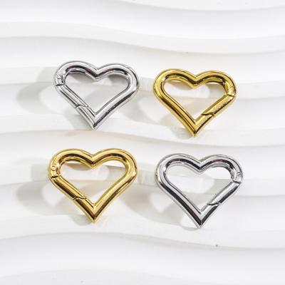 China Non Tarnish Tasty Wholesale Stainless Steel Love Peach Heart Shape Connection Buckle Link For Bracelet Necklace Link Set for sale