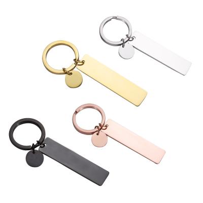 China Non Tarnish Promotional Custom Name Blank Metal Stainless Steel Keychains Funny Tags Engraved Key Chain for sale