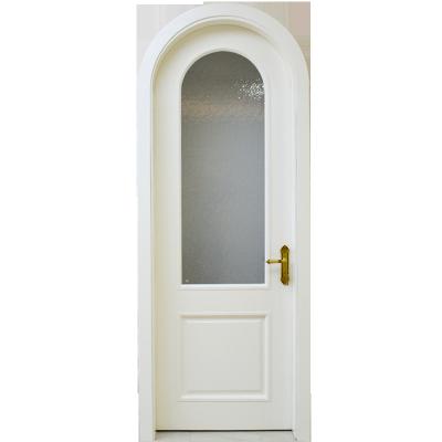 China European original wooden bedroom style arched door shop entrance art circular arc glass door white room decoration style door for sale