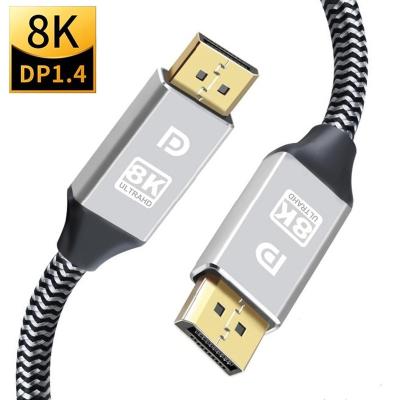 China COMPUTER 8K Show Port Cable 1.4 3ft 6ft UHD 60hz 4K 8K 1.4 High Speed ​​Gold Plated Nylon Braided 10ft DP To DP Cord For PC Laptop HDTV for sale