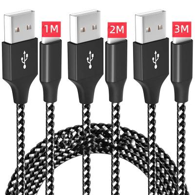 China Nylon Braided+Aluminum Alloy for 3Pack 5Pack Cable, 3ft 6ft 10ft Nylon Braided 2A Fast Charging USB iPhone Charging Cord for iPhone Charger Cable 3Pack 5Pack for sale