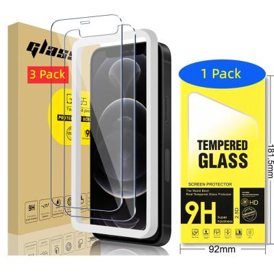 China 99% Clear For iPhone X XS 11 12 13 Screen Protector Tempered Glass 3 Packs, 3 In 1 2.5D 9H Mood Glass Film For iPhone Screen Protector for sale