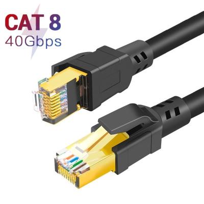 China Networking OEM Cat 8 Cable Bare Copper 4 Pair RJ45 Cat8 Patch Cord 2000Mhz 40Gbps Cat 8 Patch Cord 3ft 6ft 10ft 15ft 20ft 25ft 30ft 50ft for sale