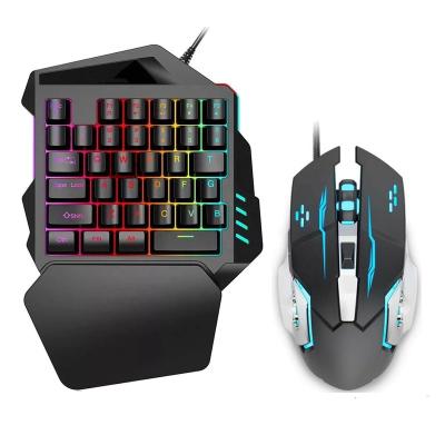 China Parchute Cable Gamer Mouse + Multimedia 35 One Hand Key Ergonomic Keyboard With Wrist Rest For Windows PC Gaming Keyboard Mouse Combo Pack for sale