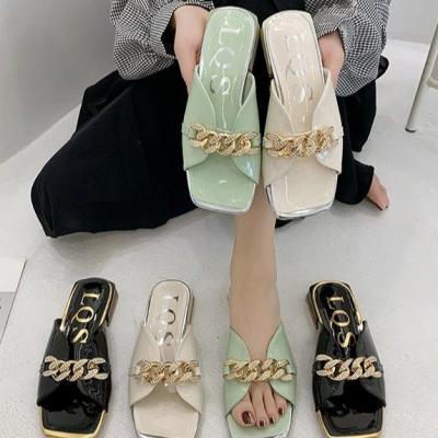 China 2021summer fashion trend new women's beading sandals carpet slip-flat slipper sandals for sale