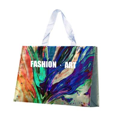 China 2021 Large Custom Wholesale Custom Fashion Eco-friendly Tote Bags Large Capacity Printed PP Logo Woven Bag Tote Bag for sale