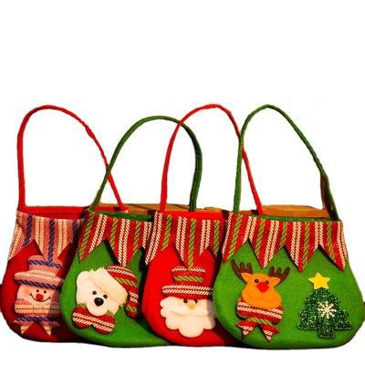 China Non-woven Santa Claus Snowman Tote Bag Small Candy Gift Bags Portable Christmas Decorations Festivals for sale