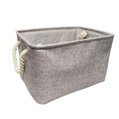 China CLASSIC Handle Clothing Storage Box Toy Container with Large Size Material Fabric Clothing Organizer Storage Boxes and Raw Cotton Bins for sale