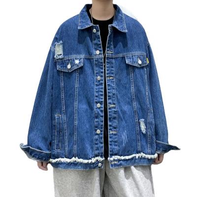 China New Design Reversible Mens Spring Drop Sleeve Washed Casual Denim Street Jacket for sale