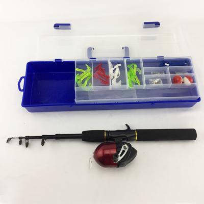 China Glass Gone Telescopic Fishing Rod and Reel Set with Lure Box for sale