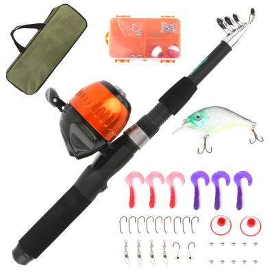 China Glass Spinning Telescopic Fishing Combo Kit Rod And Reel Set For Kids for sale