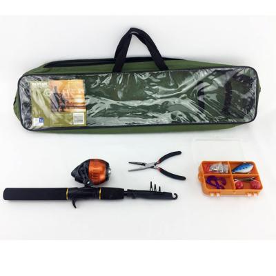 China Portable 1.6M Glass Telescopic Fishing Rod and Reel Combo Set with Bag for sale