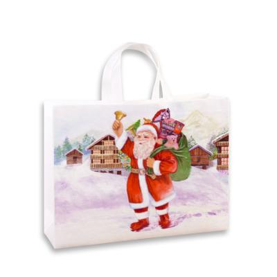 China Compostable Custom Logo Printed Christmas Ornaments Reusable Polylactic Nonwoven Acid Tote Shopping Bag for sale