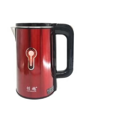 China 360 Degree Rotating Electric Kettle Basic Kitchen Appliances 1500W 2.0L Red Color 2022 PP Shell Stainless Steel Electric Kettle for sale