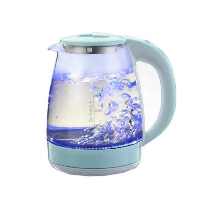 China 360 Degree Rotation Base Kitchen Appliances 1.8L High Quality Home Automatic Blue Led Glass Lightweight Cordless Electric Kettle for sale