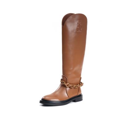 China New Breathable Wholesale Ladies Brown High Boots Fashion Boots Knee-Length Western Boots Can Be Customized Logo for sale