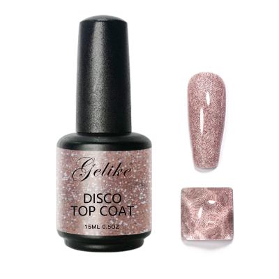 China Stay On Nails For 3 Weeks Diamond Nail Polish Top Gel Shiny Sparkle No Damage Soak Off Gel Nail Polish Glitter Gel for sale