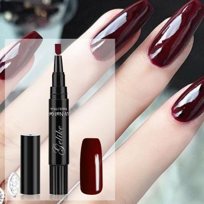 China OEM Eco-Friendly Non-Toxic 5ml Private Label Japanese 3 In 1 No Need Base Coat UV LED Top Gel Lacquer One Step Nail Gel Polish Pen For Nail Art girls nail for sale