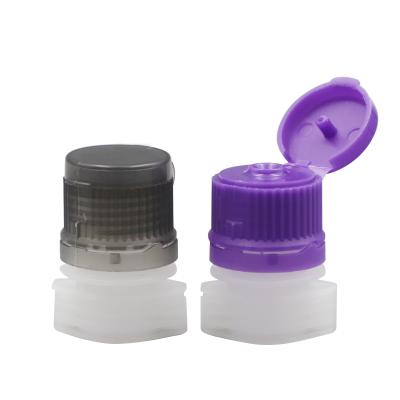 China Non Flip 16 Mm Plastic Nozzle With Flip Top Cap For Rack Pouch for sale