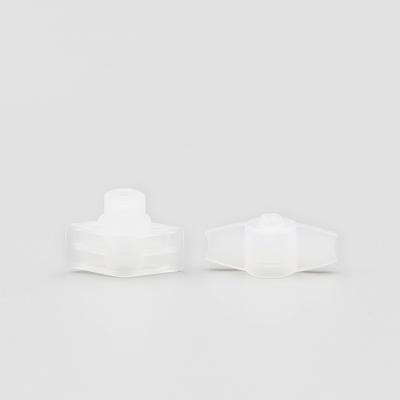 China Non Spill 2.5mm Plastic Top Spout Cap Push And Twist For Pouch Bag for sale