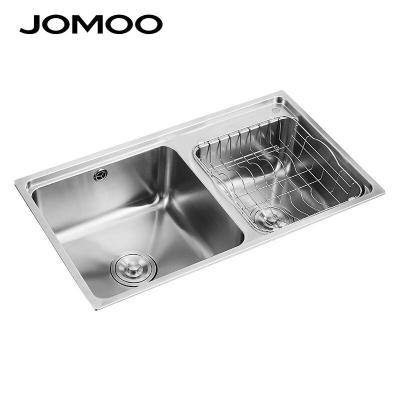 China Without Faucet JOMOO 304 06214 Stainless Steel Single Bowl Kitchen Sink Over Counter Sink Undermount Double Bowl for sale