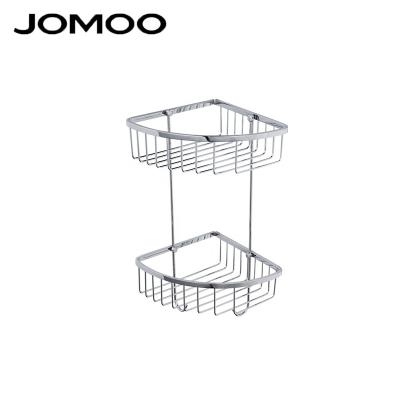 China Wall Mounted Type JOMOO Double Deck Stainless Steel Triangle Basket Shelf, Bathroom Corner Basket Shelf, Wall Corner Shelf for sale