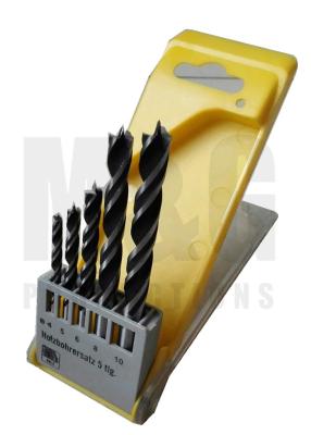 China 5 PCS Wood Drill Bit Set Double Flutes High Efficiency For Drilling Work for sale